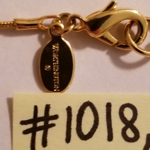 ✅1018 NWOT RARE Worthington Logo Gold 31" Necklace - Picture 13 of 16